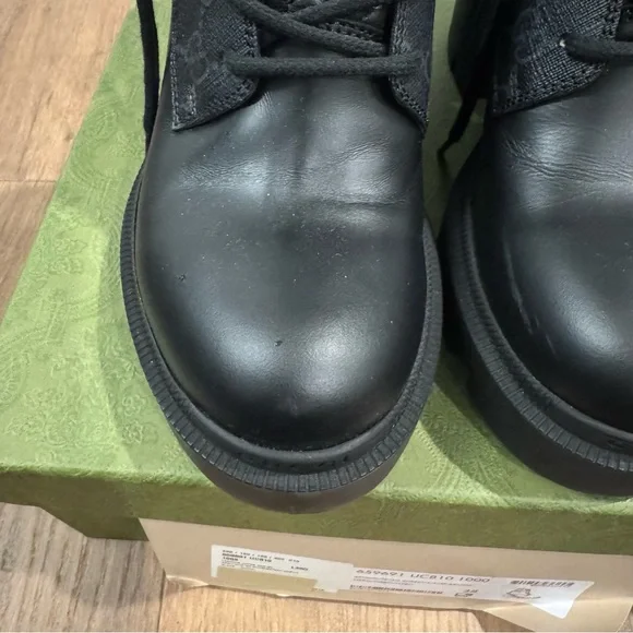 Gucci Apollo Calfskin GG Supreme Nappa Samoa Quilted Ankle Boots 38 Black - Picture 4 of 8